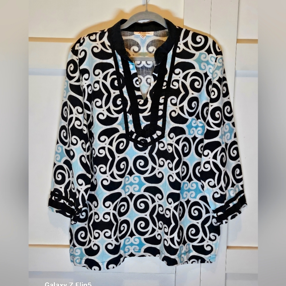 JM COLLECTION Floral Tunic Top, *SIZE 16*